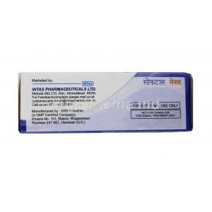 SOFTAS MAX Soap, Permethrin 2%, Niconazole 2%, Soap bar 75g, Box information, Manufacturer