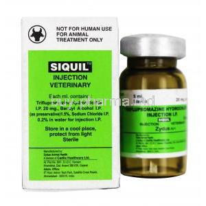 SIQUIL Injection, Triflupromazine 20mg, 5ml, Box and bottle