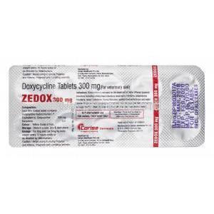 Zedox, Doxycycline 300mg tablet back