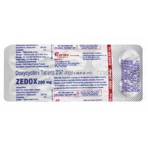 Zedox, Doxycycline tablet back