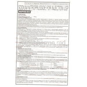 Nipress, Generic Nitropress, Sodium Nitroprusside Information Sheet 1
