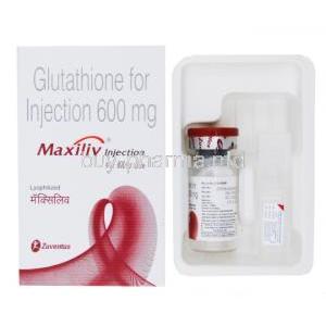 Maxiliv, Lyophilized Glutathione, 600mg powder ＋ 5 ml Sterile water