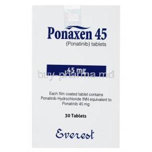 Ponaxen,Ponatinib 45mg 30 tabs, Everest, Box front presentation