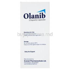 Olanib, Olaparib 50mg 112 capsules, Everest, Box side presentation with information