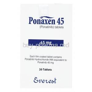 Ponaxen,Ponatinib 45mg 30 tabs, Everest, Box front presentation