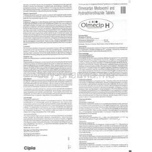 Olmecip H, Generic Benicar, HCT Olmesartan 20mg / hydrochlorothiazide 12.5mg Information Sheet 1