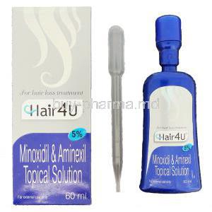 Hair4U, Minoxidil /  Aminexil Soln (Glenmark)