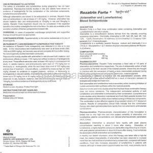 Rezatrinforte, Artemether/ Lumefantrine Artemether/ Lumefantrine Information Sheet 1