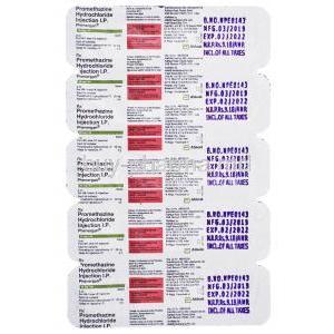 Phenergan Injection, Promethazine hydrochloride injection, 2ml 25mg/ml, blister pack back presentation