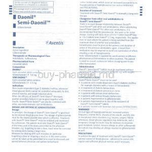 Semidaonil, Generic Glyburide, Glibenclamide Information Sheet 1