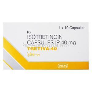 Tretiva-40, Isotretinoin capsules IP 40mg, box front presentation
