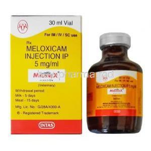 Melonex, Meloxicam Injection 30ml box and vial