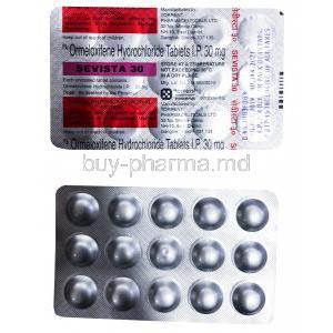 Sevista 30, Ormeloxifene Hydrochloride 30mg, blister pack presentation