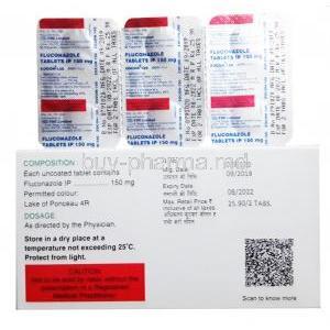 Fluconazole 150mg box and blister pack