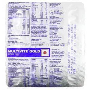 Multivite Gold, Multivitamins/ Multiminerals