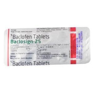 Baclosign, Baclofen 25mg 10 tabs, blister pack