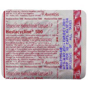Generic Achromycin, Hostacycline, Tetracycline 500 mg packaging