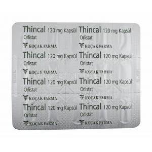 Thincal, Orlistat 120mg capsule back