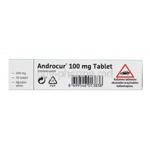 Androcur, Cyproterone 100mg box side