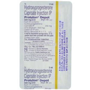 Proluton Depot,  Hydroxyprogesterone Caproate packaging information