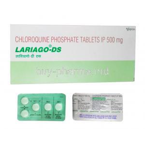 Lariago-DS, Chloroquine 500mg box and tablets
