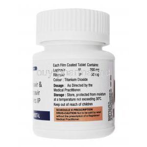 Ritohheet-L, Lopinavir and Ritonavir bottle side 2