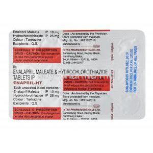 Enapril-HT, Enalapril and Hydrochlorothiazide tablet back