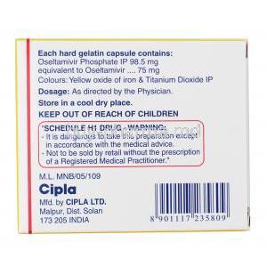 Antiflu, Oseltamivir phosphate 75mg composition