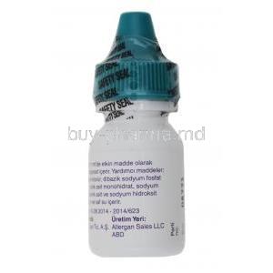 Lumigan RC eye drop, Bimatoprost 0.01% bottle back