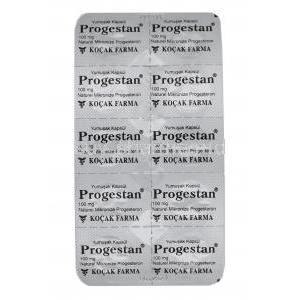 Progestan, Progesterone 100mg capsule back