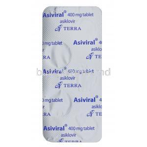 Asiviral, Acyclovir 400mg tablet back
