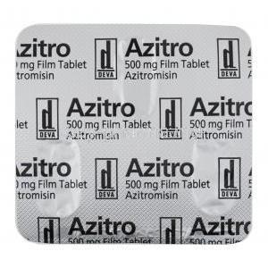 Azitro, Azithromycin 500mg tablet back