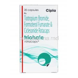Triohale Rotacaps, Ciclesonide, Formoterol and Tiotropium box