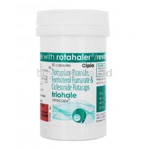 Triohale Rotacaps, Ciclesonide, Formoterol and Tiotropium bottle front