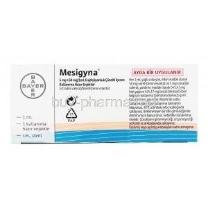 Mesigyna Injection, Estradiol and Norethisterone box front