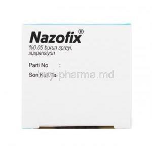 Nazofix nasal spray, Mometasone 50mcg box top