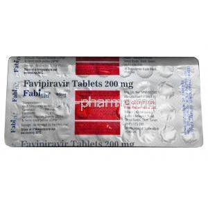 Fabi Flu, Favipiravir 200mg tablet back