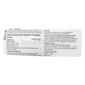 Myoril Injection, Thiocolchicoside 4mg leaflet