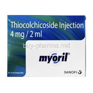 Myoril Injection, Thiocolchicoside 4mg box