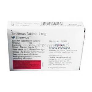 Siromus, Sirolimus 1mg composition