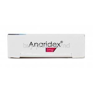 Anaridex, Anastrozole 1mg box side