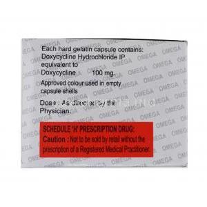 Doxycycline 100mg capsule (Omega Pharma) composition