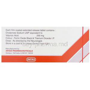 Divaa-OD, Generic Depakote ER,  Divalproex Sodium Box Information