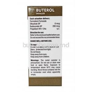 BUTEROL (CFC Free) Inhaler 200mcg+6mcg 120 MD composition