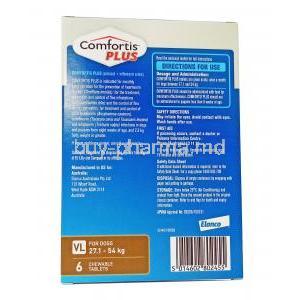 COMFORTIS Plus Chewable (27.1 to 54kg) 1620mg + 27mg 3 Tablets3 directions for use