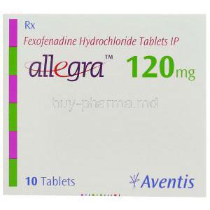Allegra, Fexofenadine Hcl 120mg Box