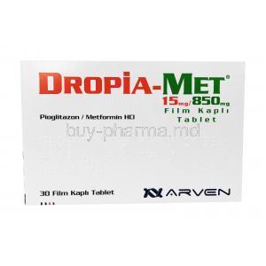 DROPIA-MET (NE) 15MG+850MG 30Tab box front