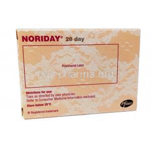 NORIDAY (GB) 350mcg 84Tab, Box, information