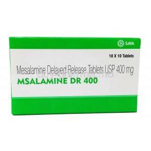 MESALAMINE-DR 400 mg 100 Tab, Box, Front view