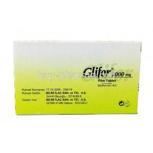 GLIFOR (NE) 1000mg 100Tab manufacturer